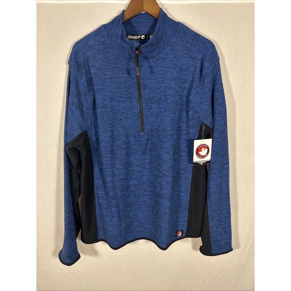 Canada Weather Gear Blue Quarter Zip Pullover Men’s XL Long Sleeve NWT
